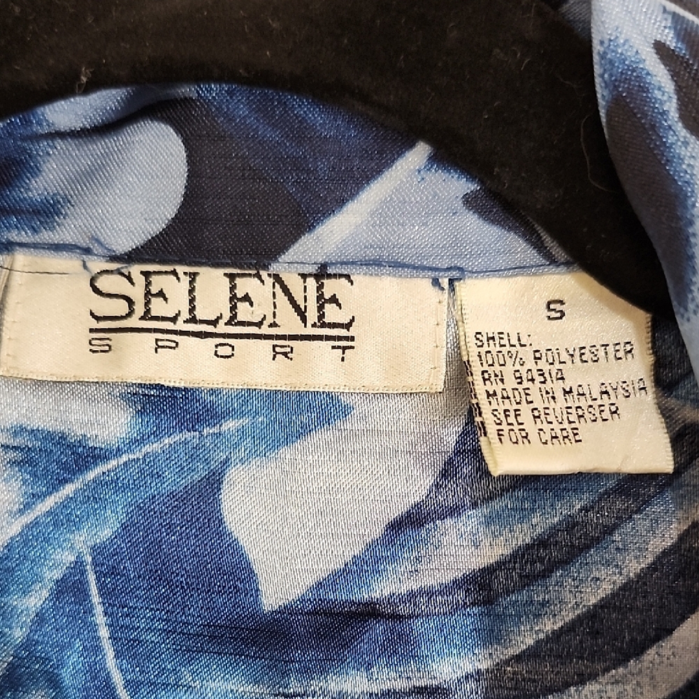 Selene Sport Blue 3/4 Sleeve Button Down Blouse - Picture 2 of 8